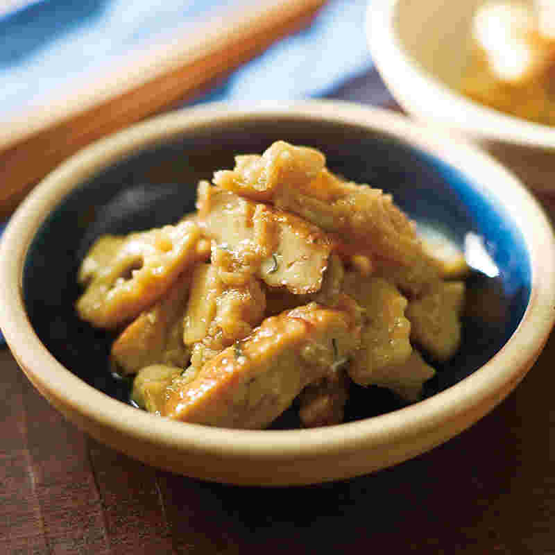 たたきれんこんとさつま揚げの甘辛炒め煮