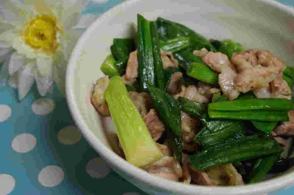 葉たまねぎと豚肉のシンプル炒め