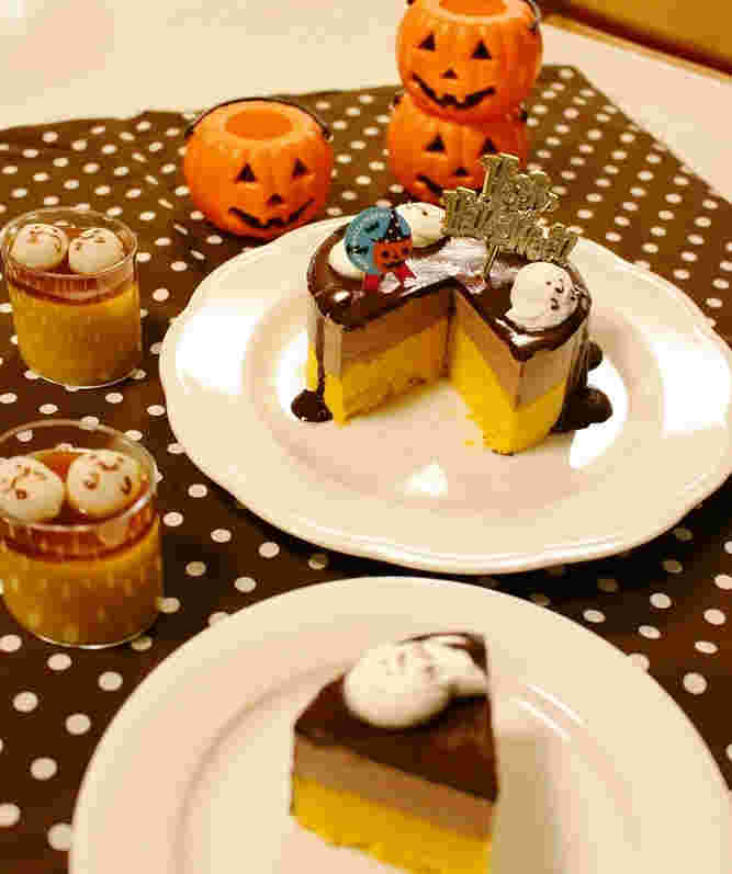 人気レシピで作ったかぼちゃムースケーキ