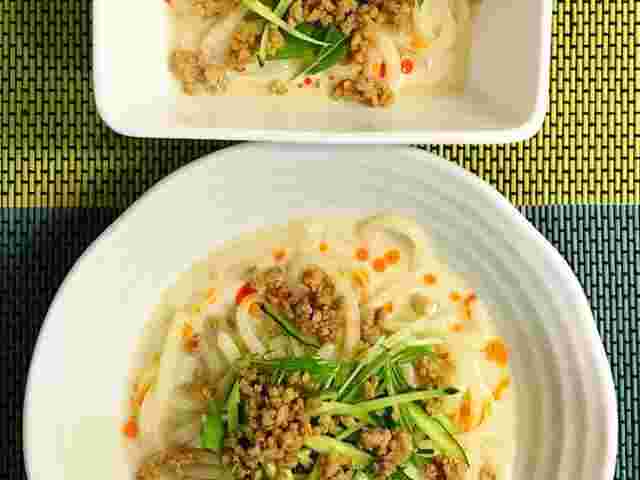 豆乳坦々の冷やしうどん