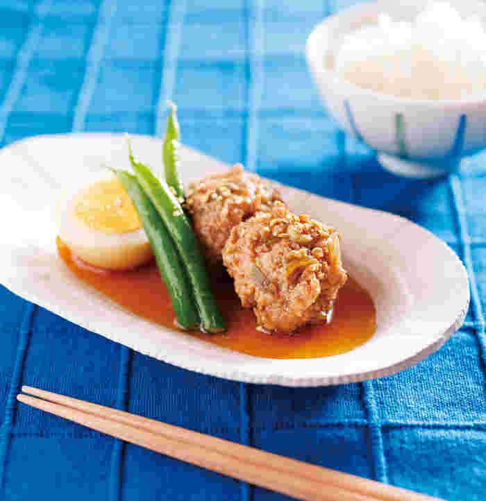 鶏団子と卵のさっぱり煮