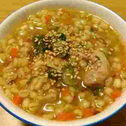 大麦の中華粥のレシピ画像