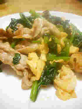 豚肉とほうれん草の卵炒め