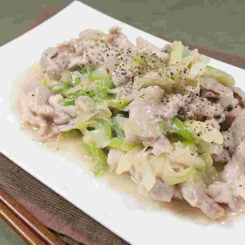 豚肉細切れのスタミナねぎ塩炒め