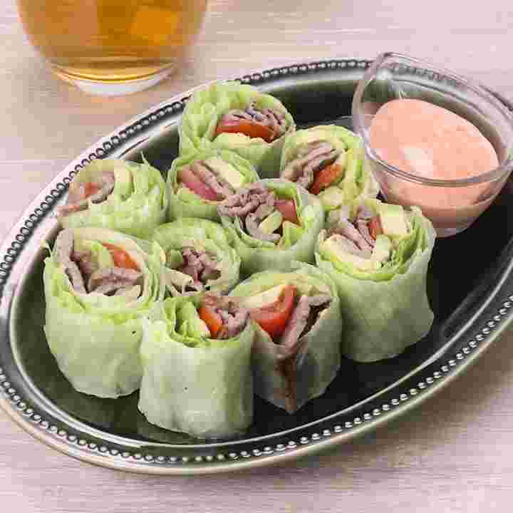 牛もも肉とレタスの生春巻き