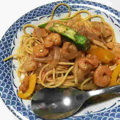 エビとアボカドのパスタレシピ画像