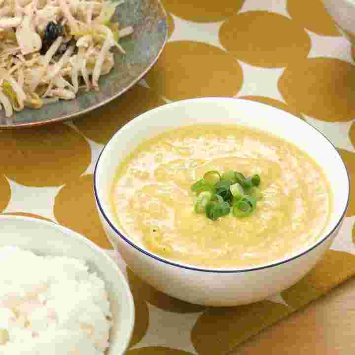 生とうもろこしから作る中華風コーンスープ