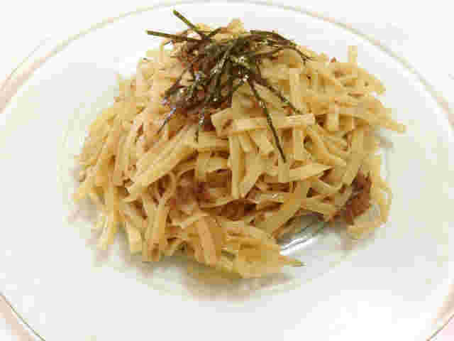 牛肉と玉ねぎのパスタ