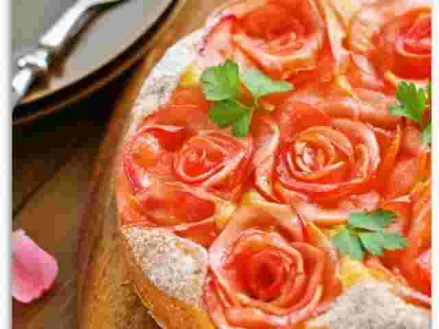 母の日の林檎の薔薇ケーキ