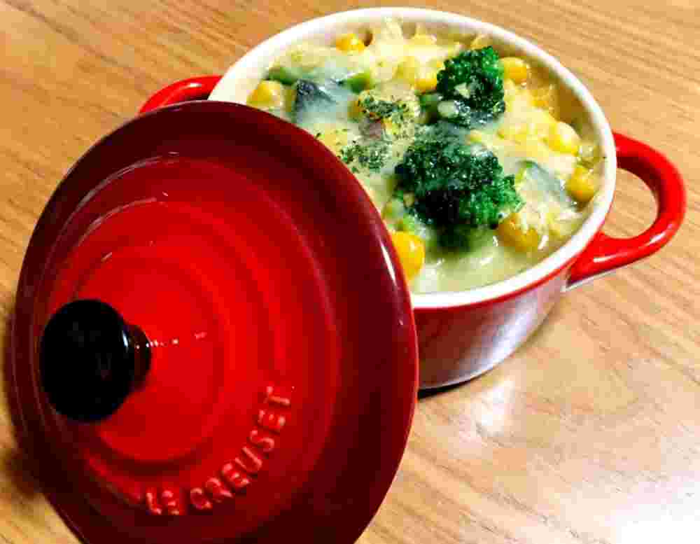 コーンクリーム缶で作る野菜たっぷりグラタン