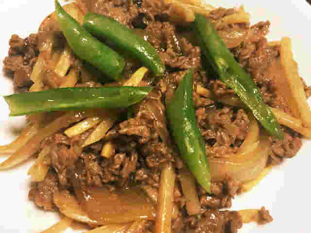 牛バラ薄切り肉牛の柚子胡椒いため