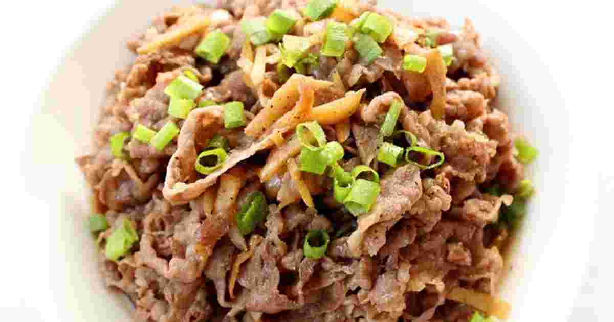 牛バラ薄切り肉の香味炒め