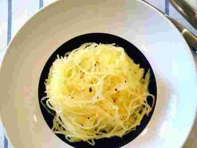 トリュフ塩とかぼちゃそうめんの料理