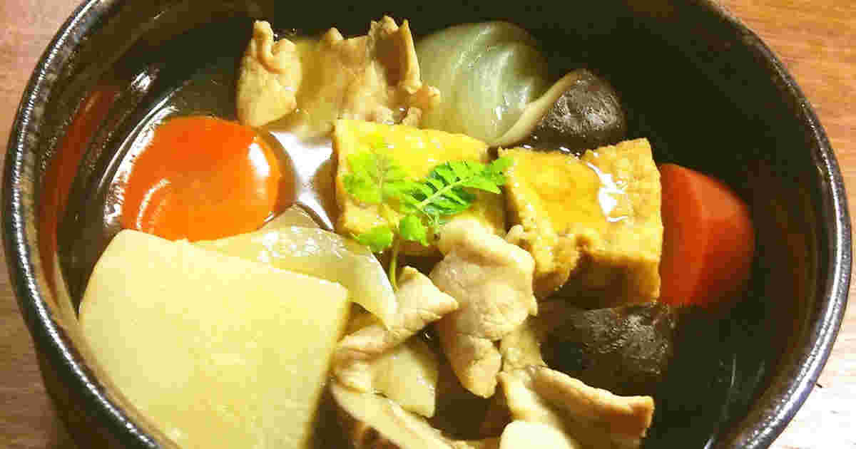 豚肩ロース薄切りや切り落とし肉・厚揚げ・ールラビの中華風煮物