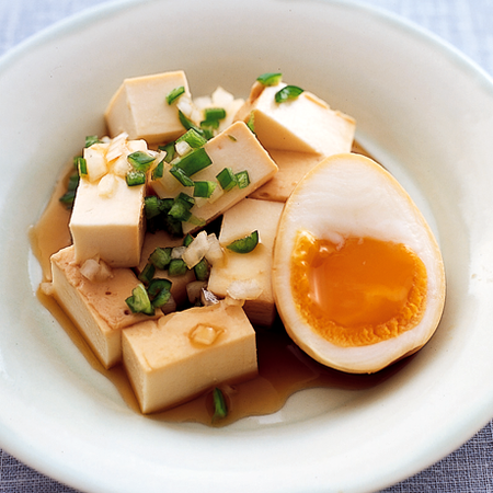 豆腐とたまごのめんつゆ漬け