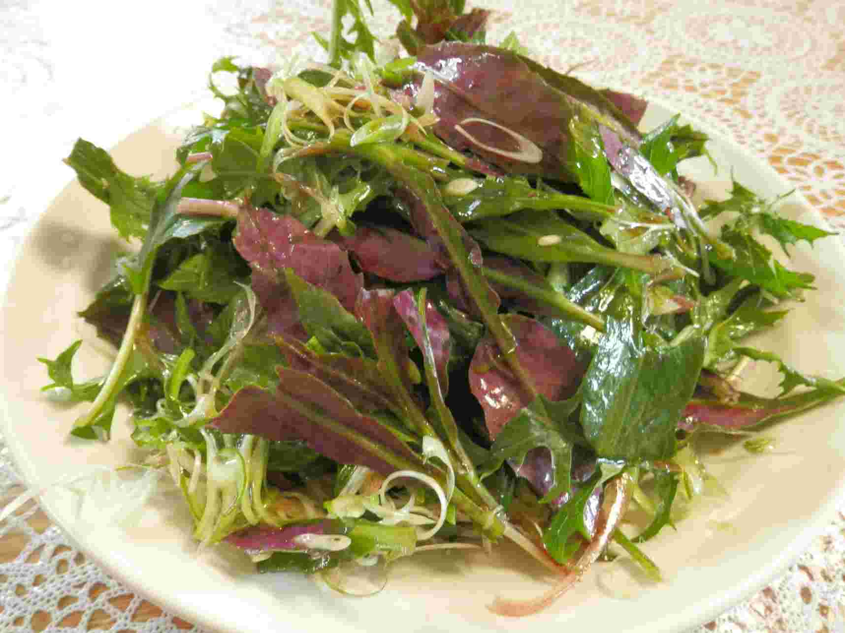 金時草を使ったサラダ