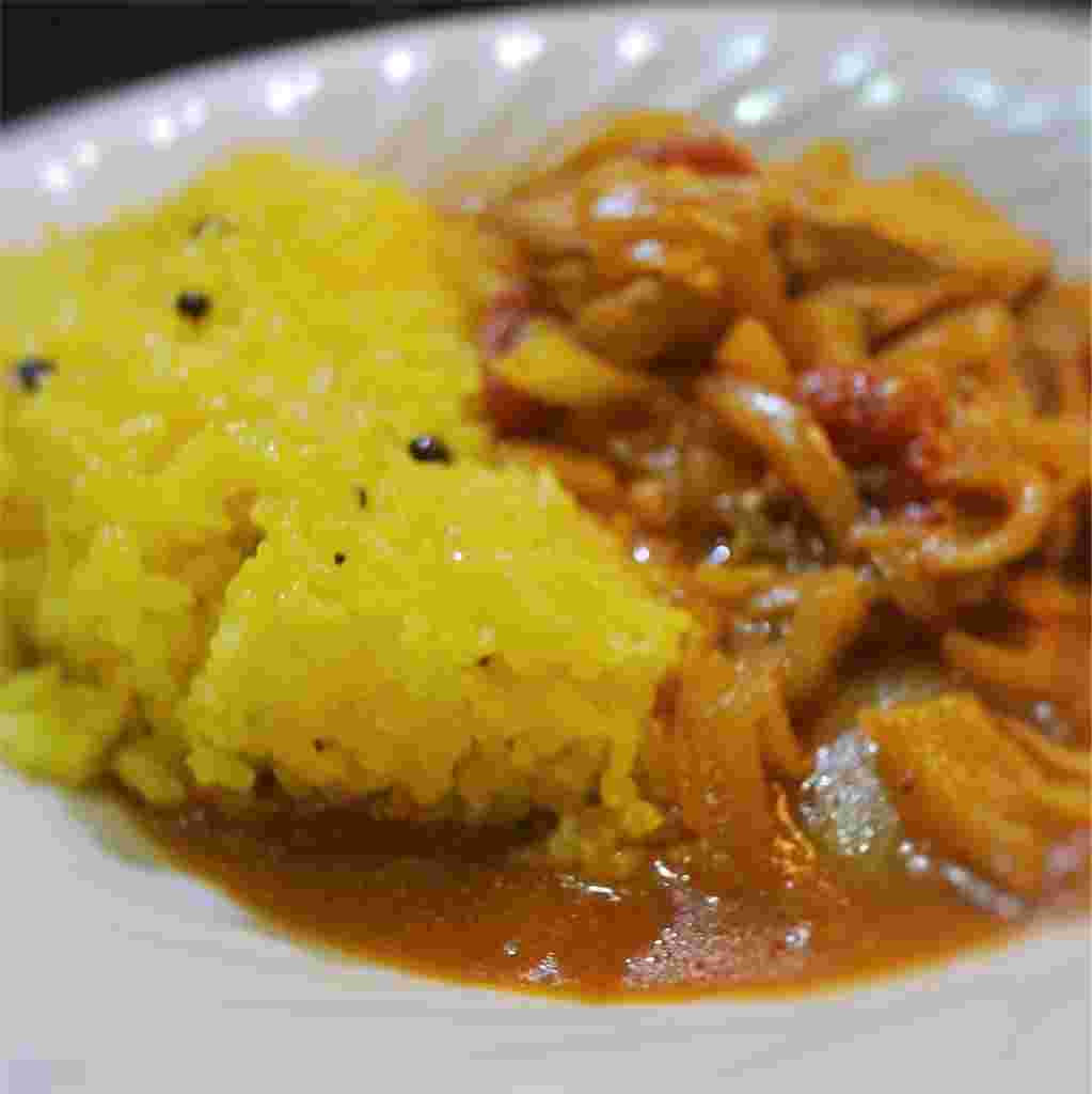 レモンライスとインド風カレー