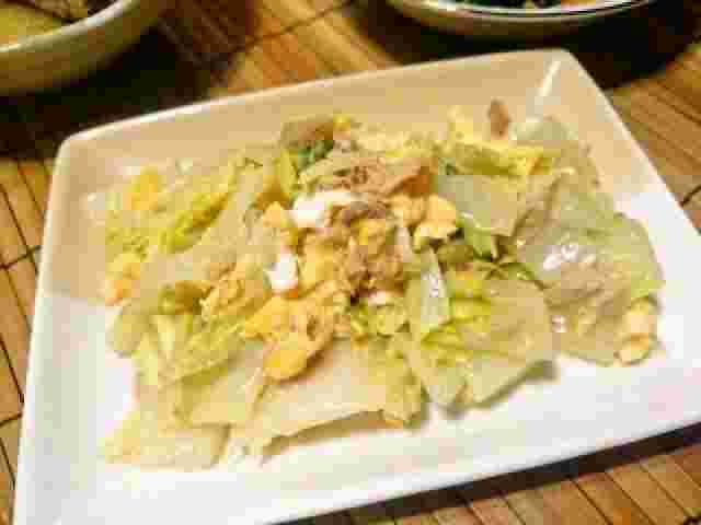 白菜とツナ玉子炒め