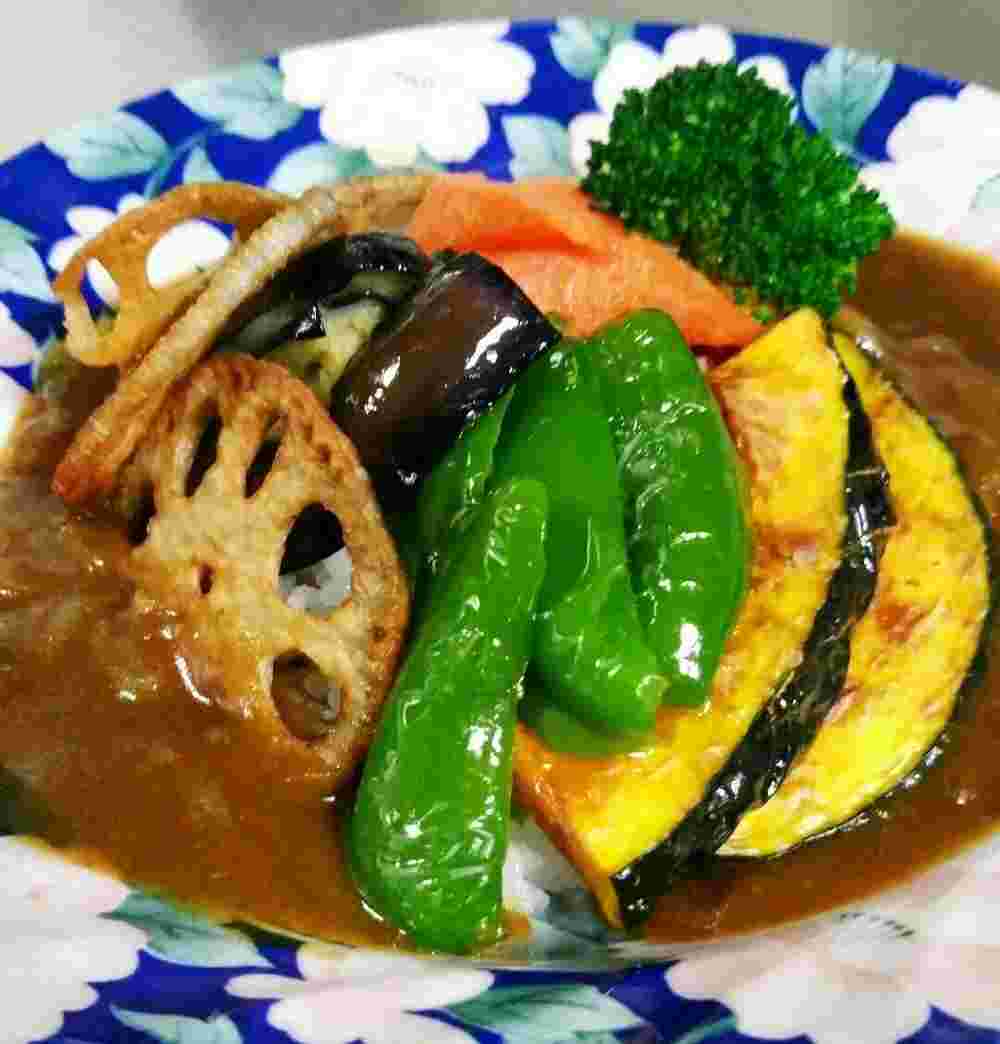 なすカレー、揚げ野菜のカレー
