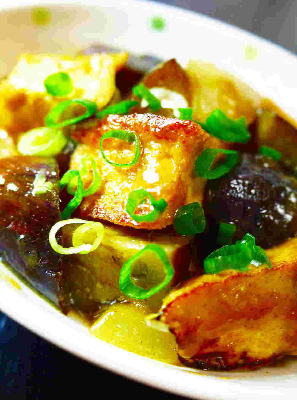 なすカレー、厚揚げとなすのカレー炒め煮