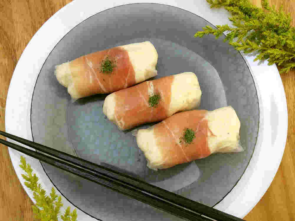 ポテトサラダと生ハムで生春巻き
