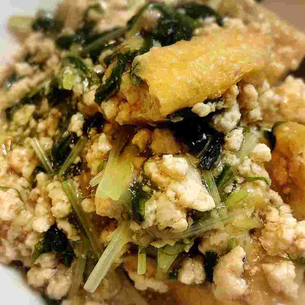 栃尾揚げと鶏肉の煮物