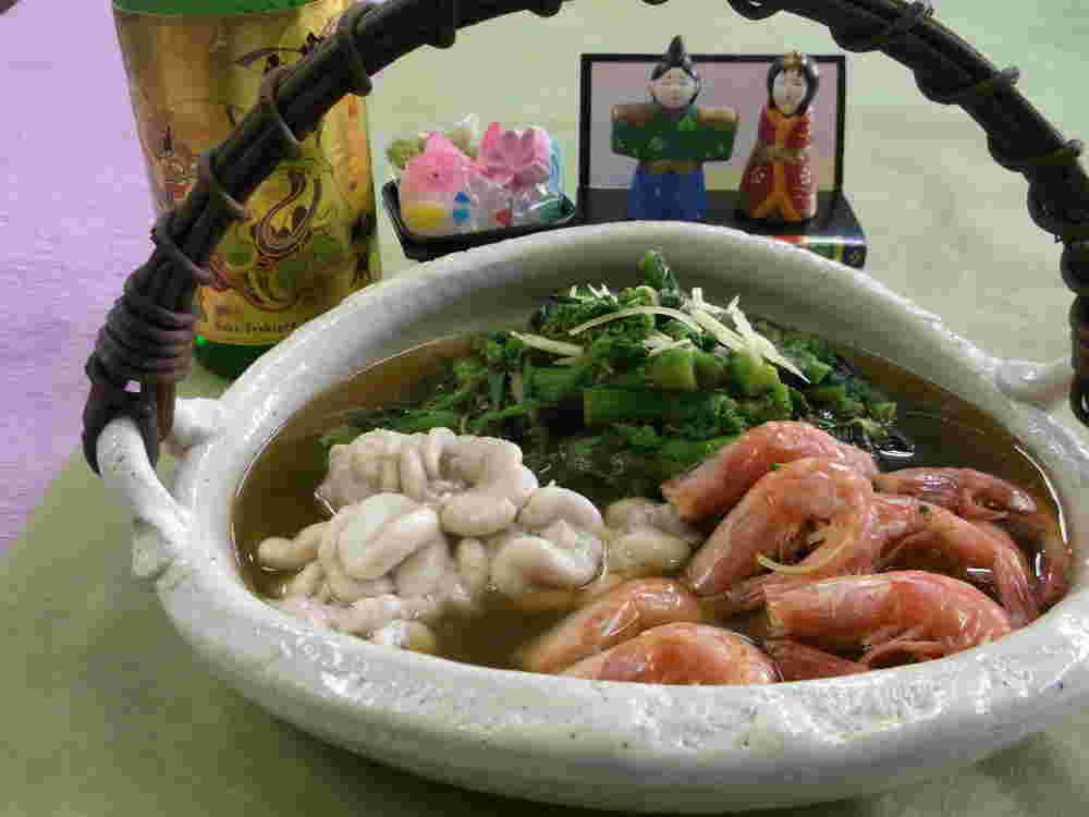菜花・甘海老・たらの白子の煮物のレシピ