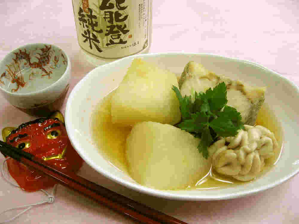 蕪とたらの白子の生姜風味のレシピ