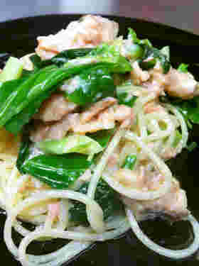 新巻鮭のクリームパスタ