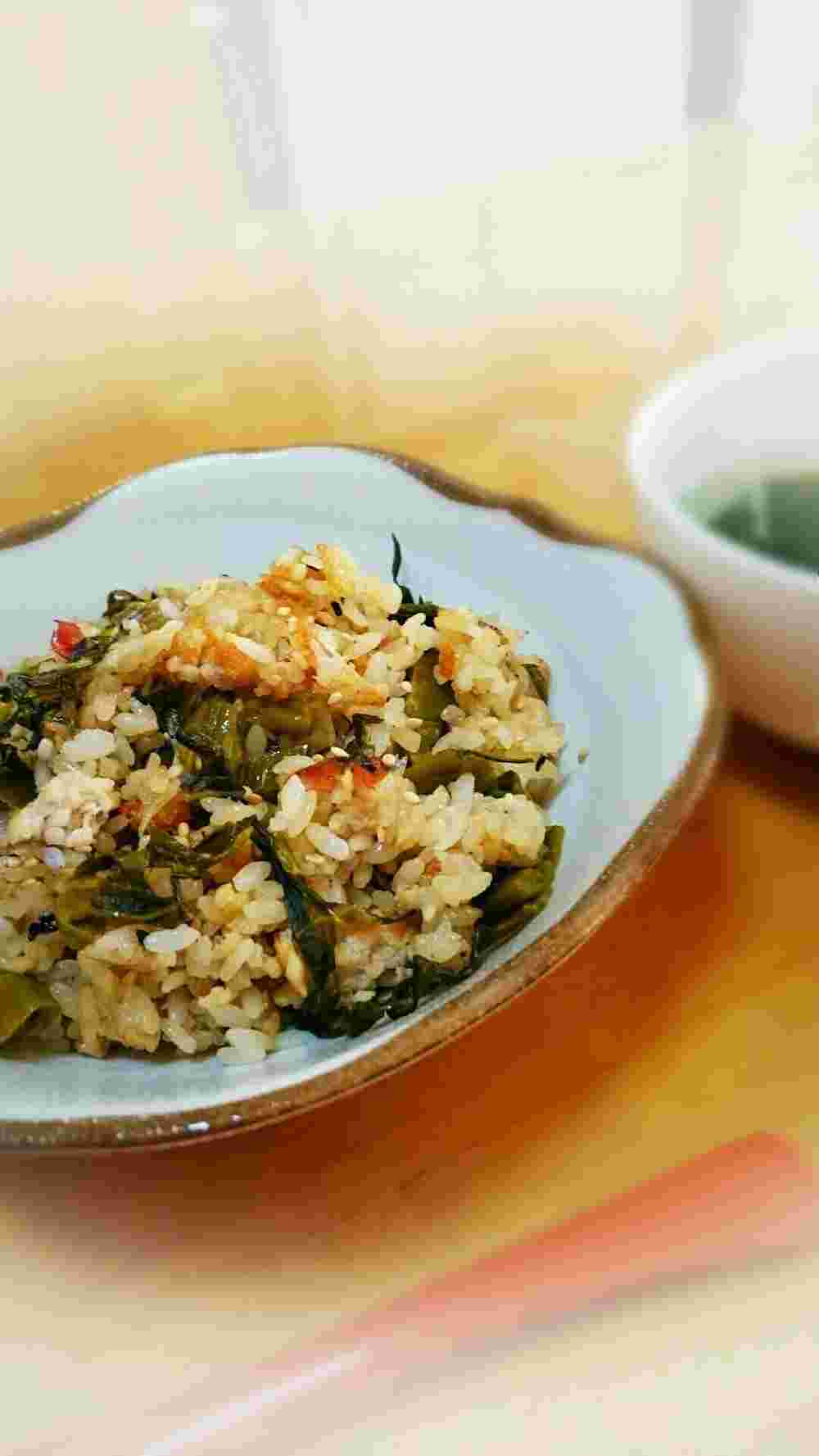 鶏ひき肉の高菜チャーハン