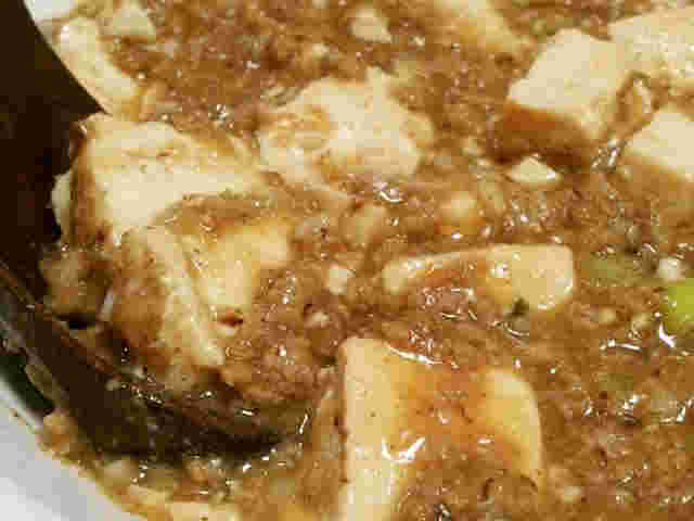 餃子のタネをリメイクした麻婆豆腐