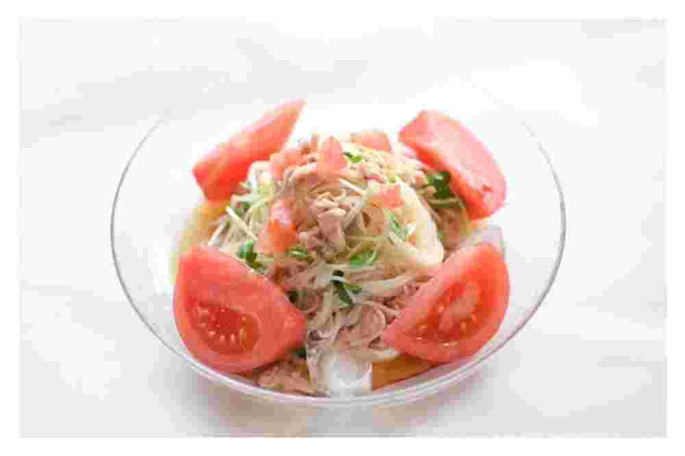 トマトとツナ缶のさっぱりそうめん