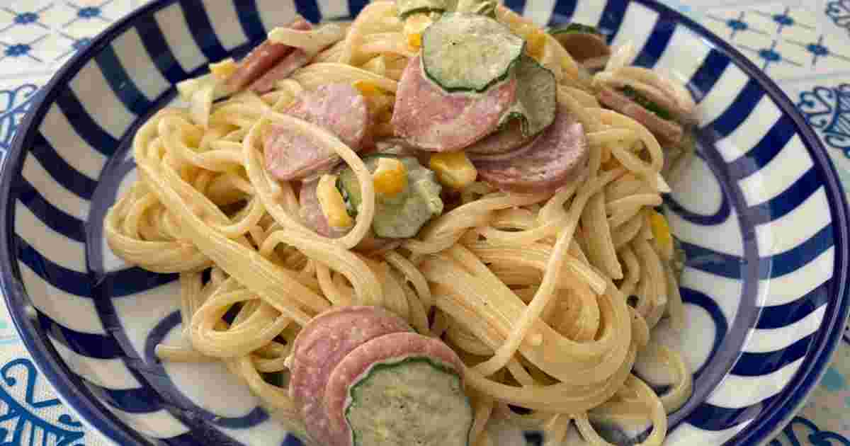 きゅうりとハムのパスタ