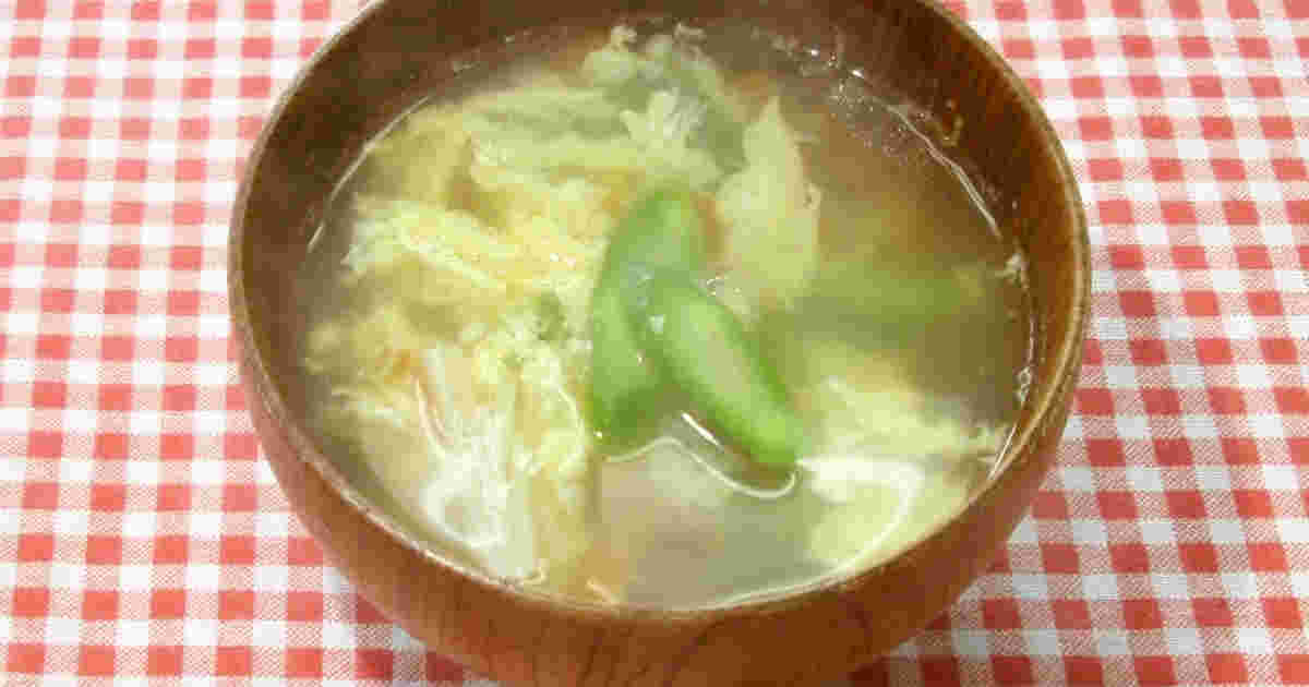 アスパラ卵の中華スープ