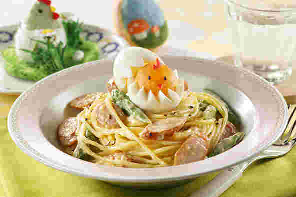アスパラと卵のパスタ