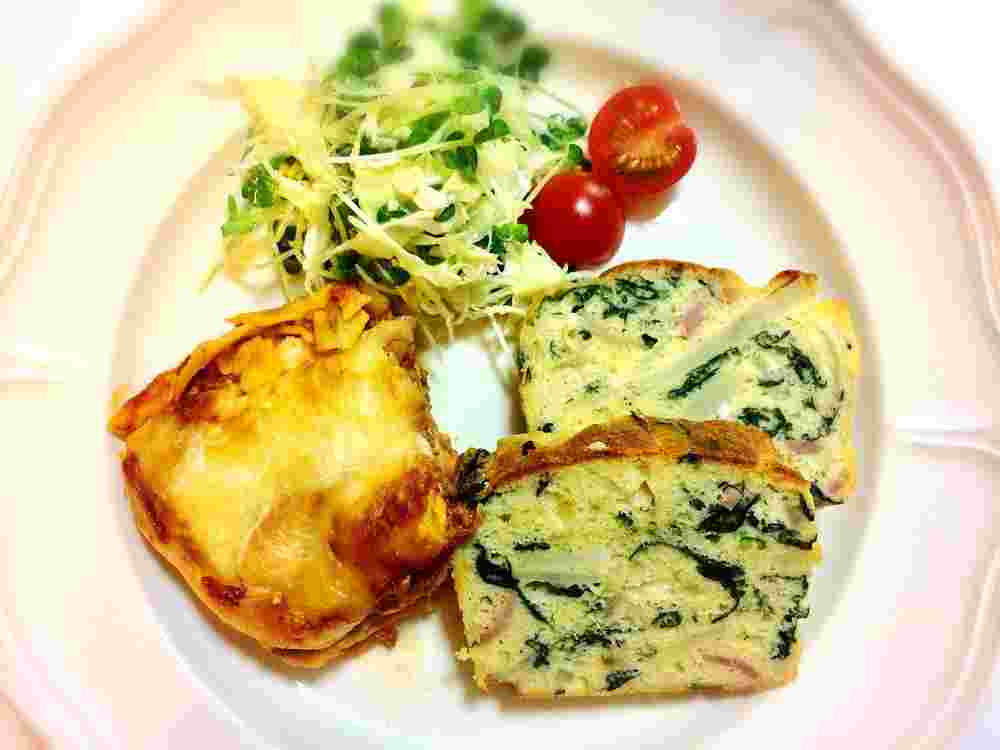 じゃがいもとハムとほうれん草のケークサレ