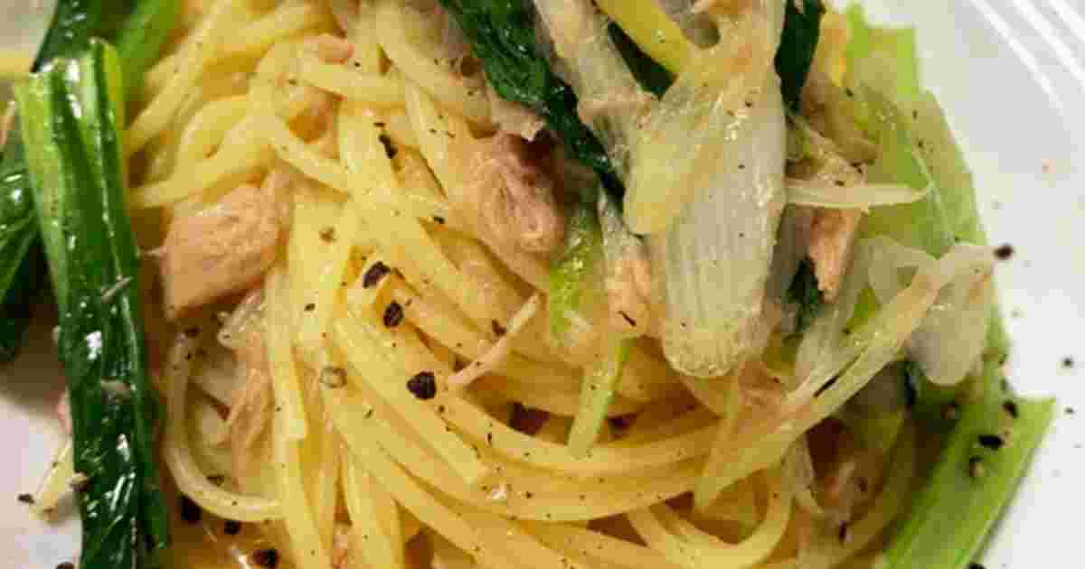 ツナと小松菜の和風パスタ