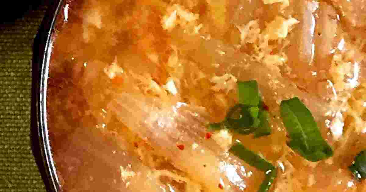 韓国風 海鮮キムチたまごスープのレシピ