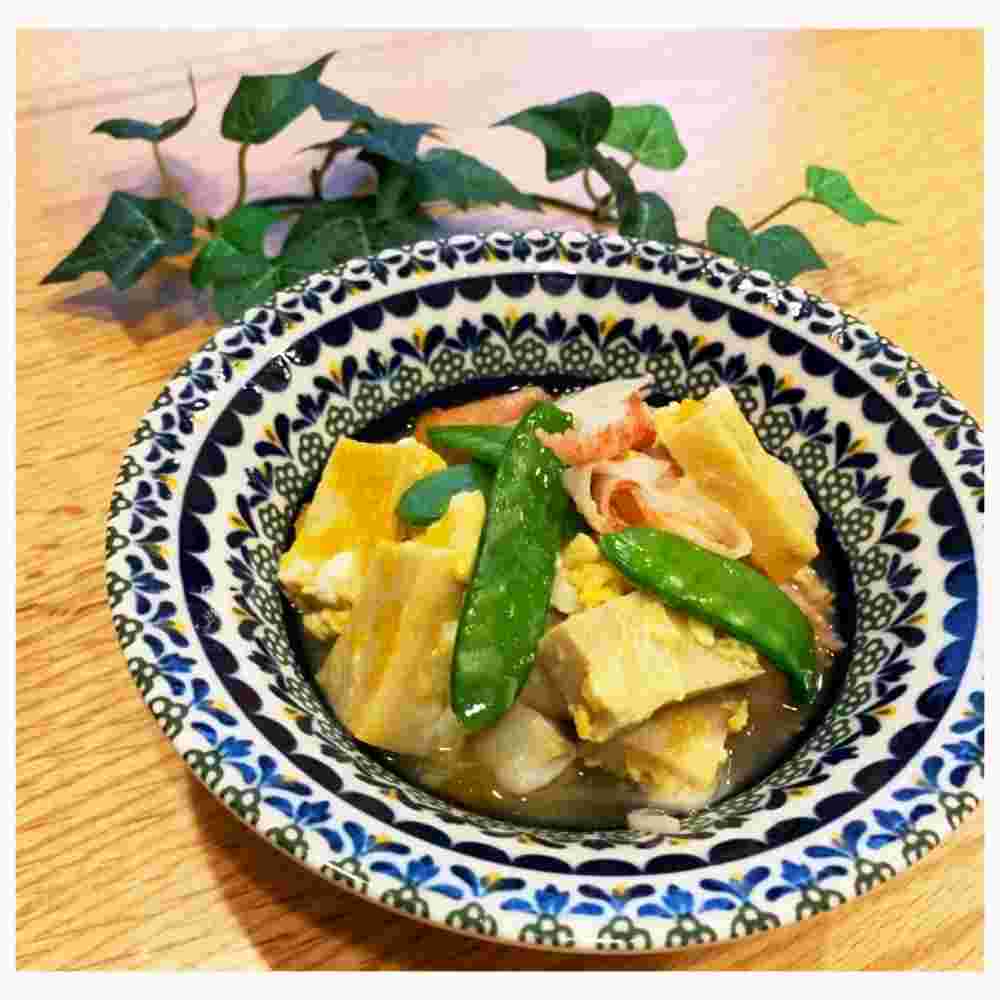 高野豆腐の卵とじカニカマ入り
