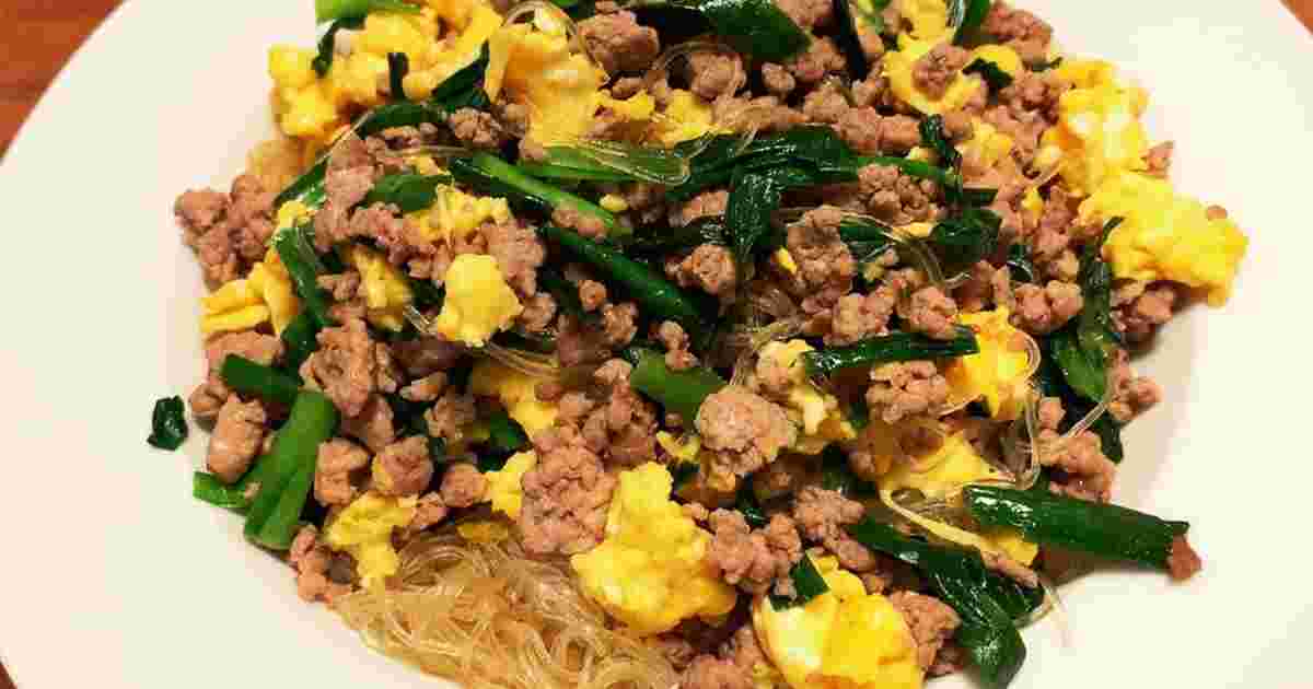 ひき肉と卵の炒め物