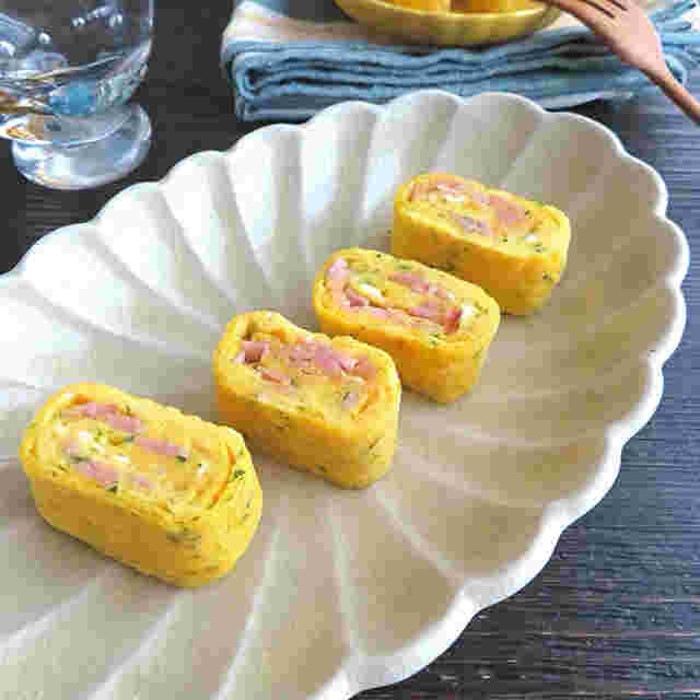 ベーコンとチーズの卵焼き