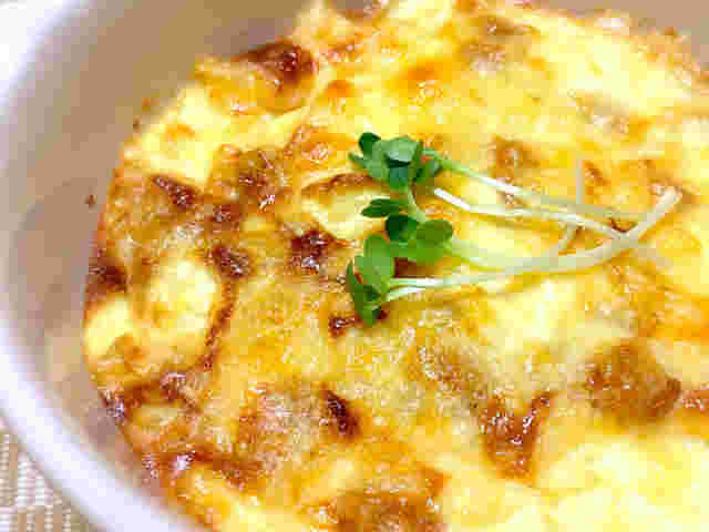 豆腐と納豆の卵グラタン