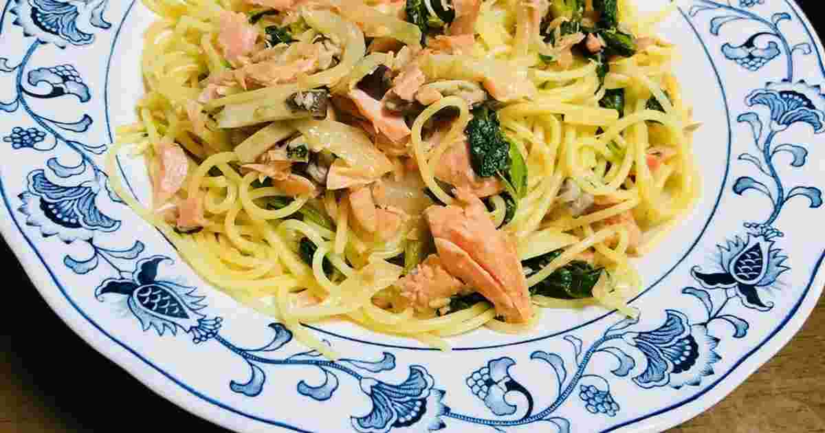 鮭とほうれん草の和風パスタ