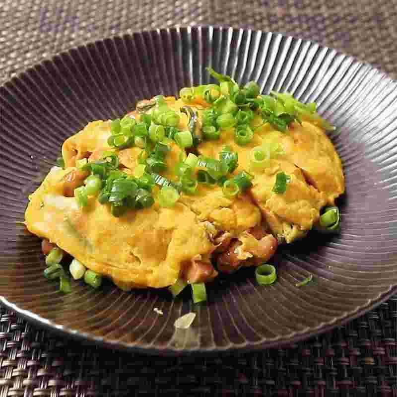 香味野菜と納豆の蒸したまご風