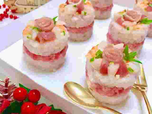 生ハム薔薇のおしゃれな寿司ケーキ