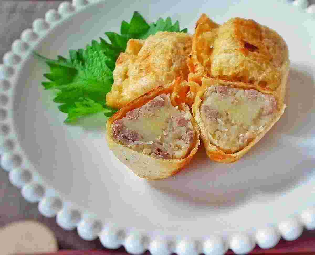 油揚げと牛ひき肉で作る揚げない和風コロッケ