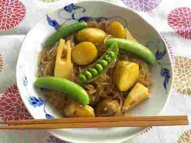 新じゃがと春雨のひき肉麻婆