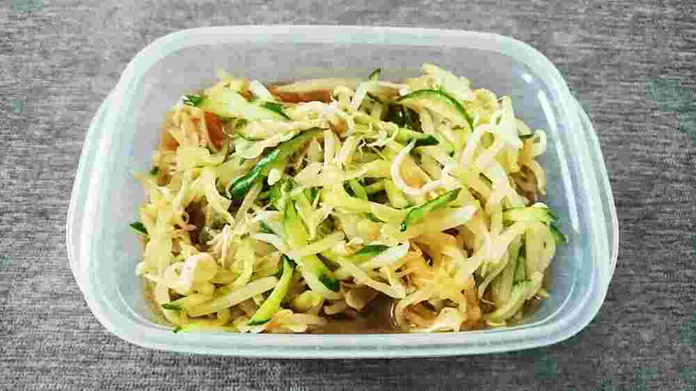 もやしと玉ねぎのしらすサラダ