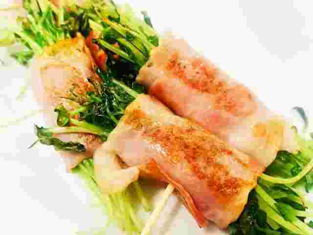 豆苗ベーコン巻きの弁当レシピ