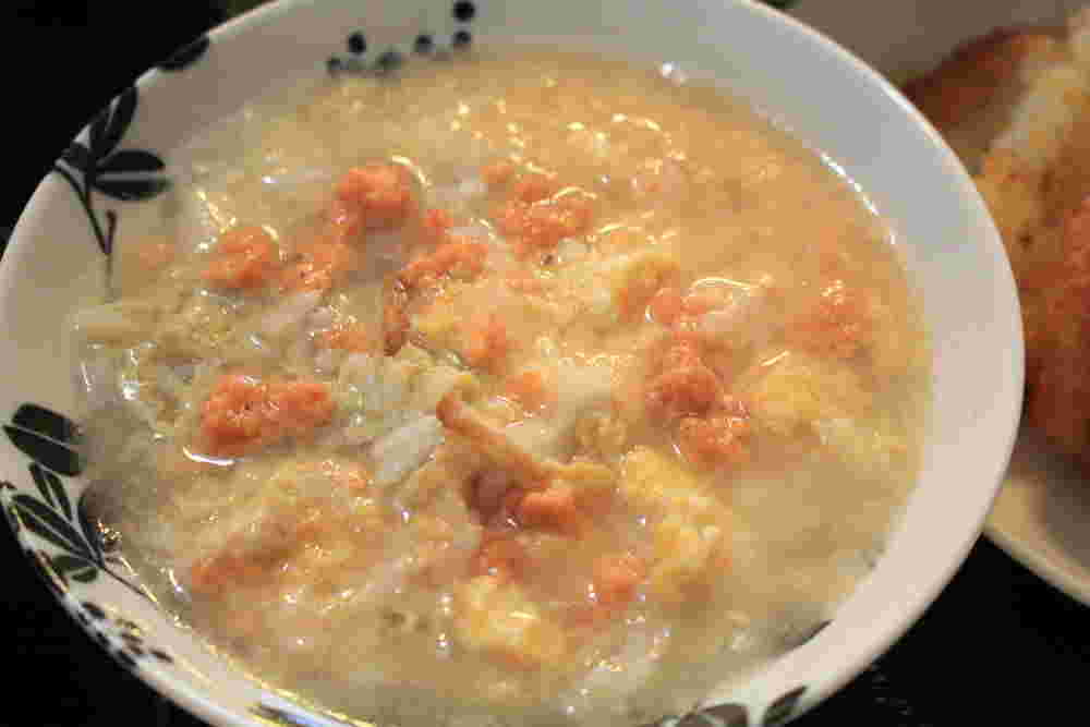 創味シャンタンで鮭雑炊